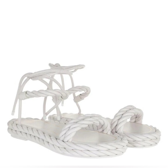 NWT VALENTINO GARAVANI The Rope White Woven Leather Sandals 36 - Picture 5 of 5